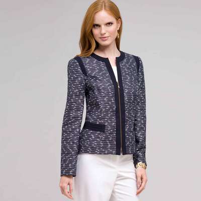 Textured Zip Front Jacket