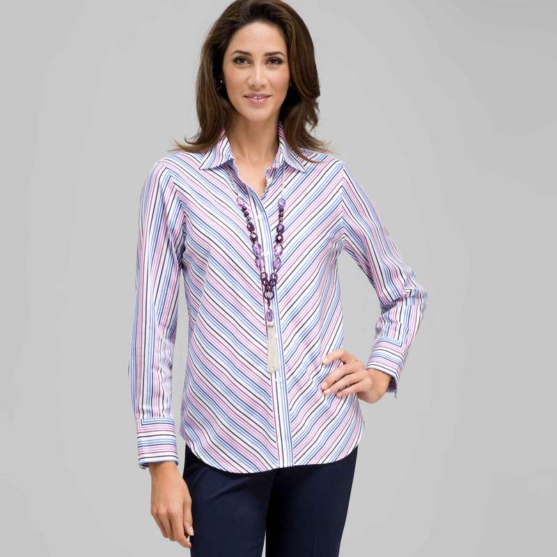 Striped Button Down, Lavender Multi, large image number 0